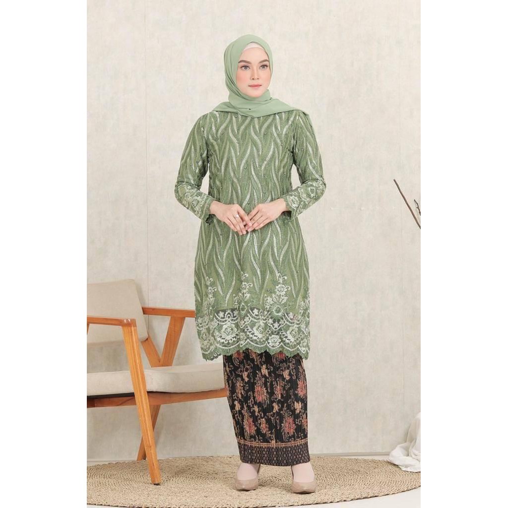 Set Kebaya Tunik Wanita Tulle Selaras Aneka Warna