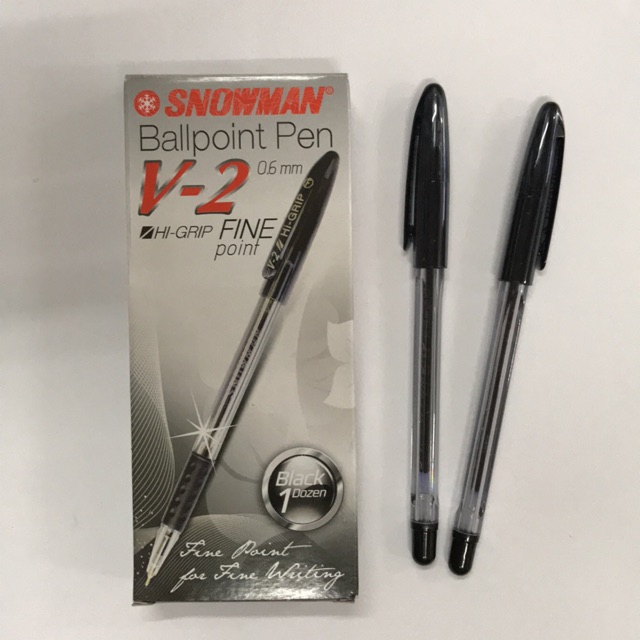 

Snowman V-2 Ballpoint Pen 0.6 mm HI GRIP Black 1 lusin