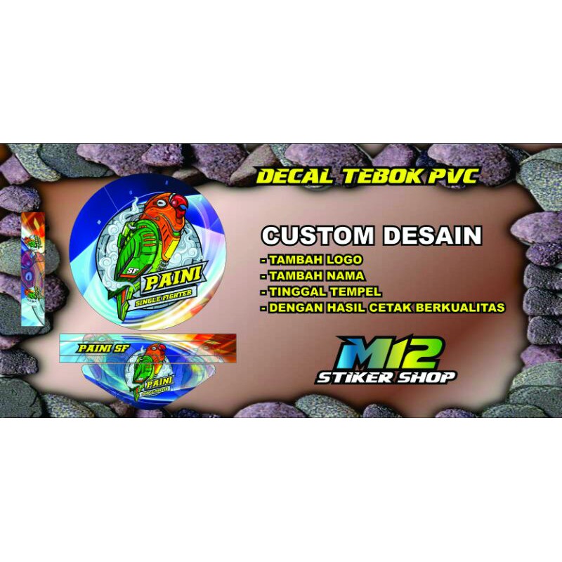 stiker Tebok pvc Custom