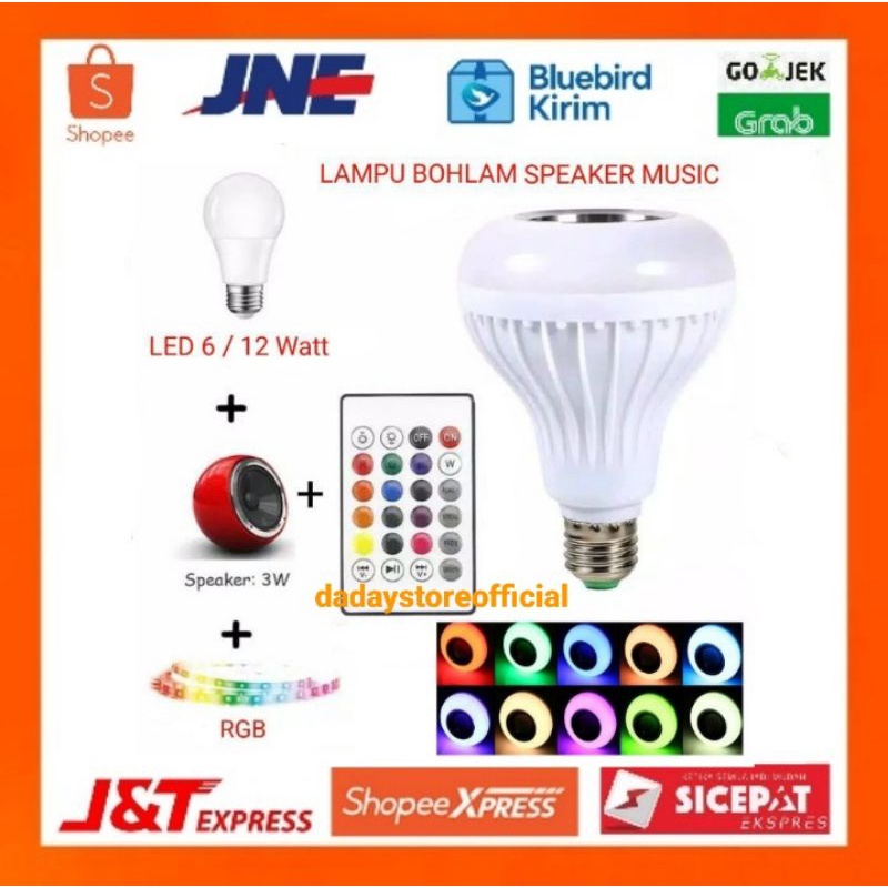 [COD] Lampu Bohlam Led RGB Speaker Music Bluetooth Wireless Lampu Hias Kamar Tidur Disco Dekorasi Pa