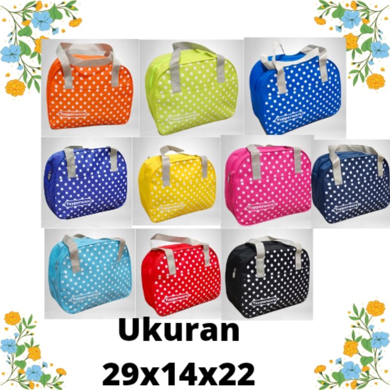 Tas Pop Polkadot Zipper Bunga Es jinjing murah