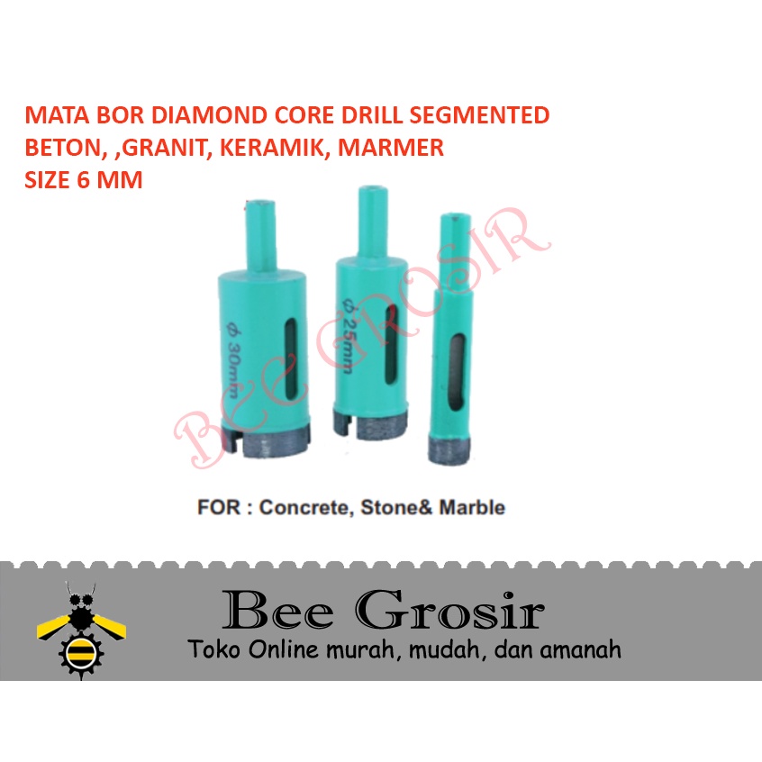 Mata Bor Keramik Granit Marmer Diamond Core Drill Segmented 6mm WIPRO