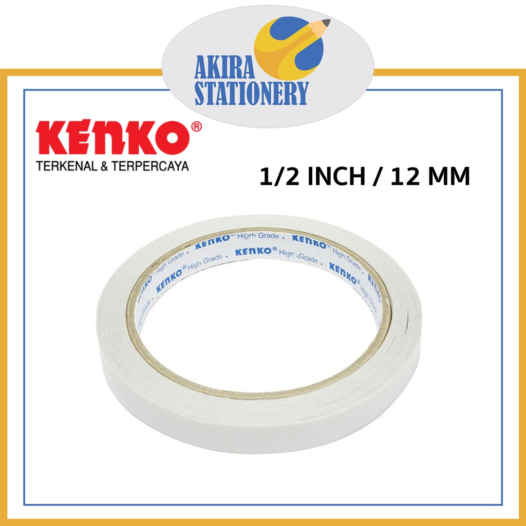 

Double Tape KENKO 12 mm / Dobel Tip 2 sisi 1/2 Inch x 15 yard / Perekat 1/2 in x 15y ( PCS )