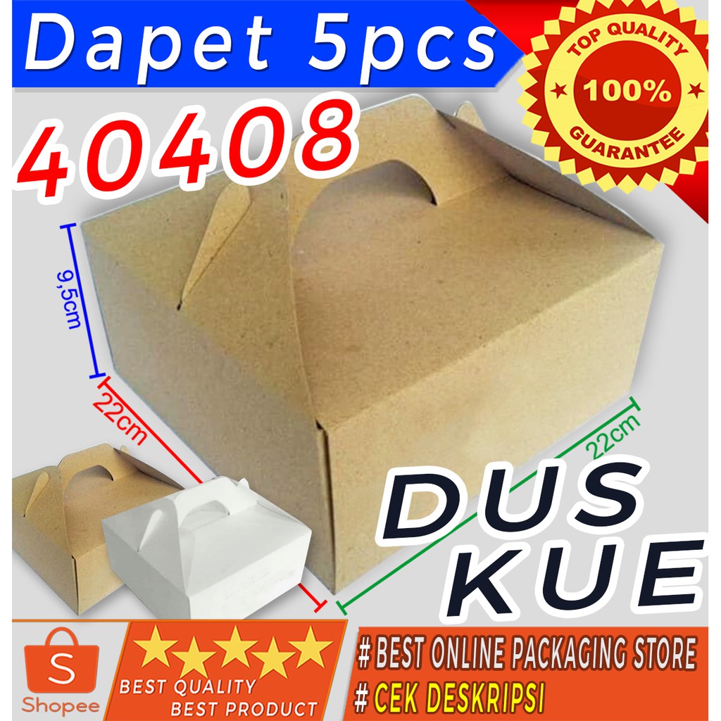 

DUS KUE CANTIK / GIFT BOX ELEGAN / BOX KUE 22X22X9.5CM - 40408 isi 5bh