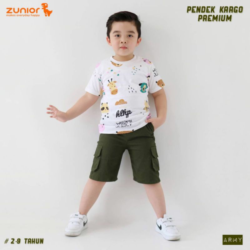 Pendek Cargo Anak Zunior Premium Army