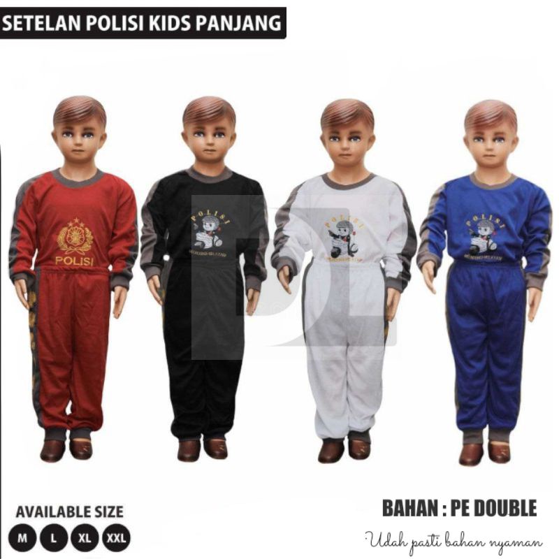 Baju Kaos Training  Anak  Setelan Polisi Anak