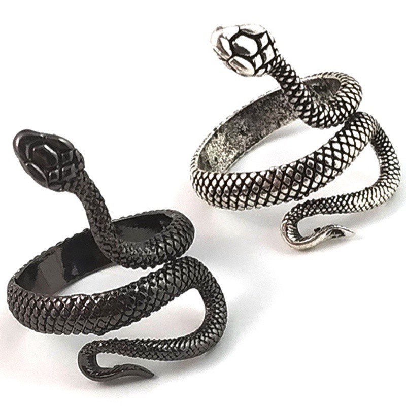 Hospitality Fancyqube 3D Punk Snake Ring Fashion Snake Opening Adjustable Ring Women Adjustable Rings