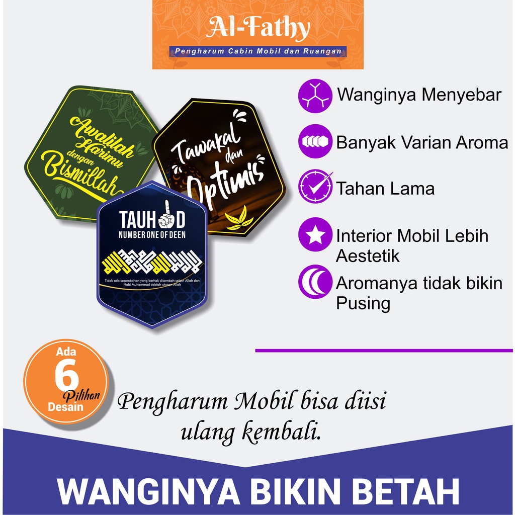 PEWANGI MOBIL DENGAN AROMA PREMIUM PARFUM DAN PENGHARUM DENGAN DESAIN ISLAMI