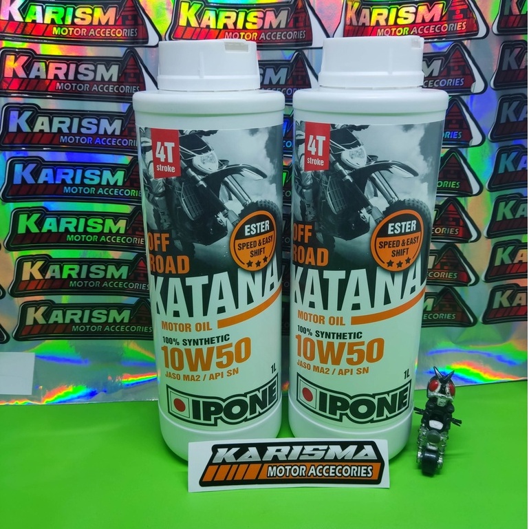 Oli Mesin Ipone OFF Road Supermoto KLX CRF Ipon Katana Of Road 10W 50 1 Liter - Oli Mesin Motor 4T K