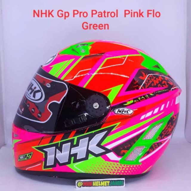 Helm NHK GPPRO/ GP PRO/TERMINATOR RACING PATROL PINK FLOURECENT GREEN