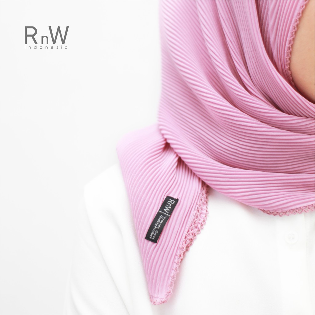NEW YEAR SALE Pashmina Plisket Crochet Premium-Dusty Pink