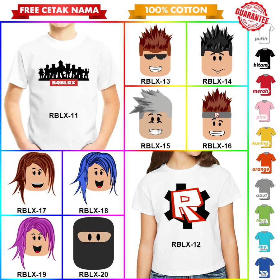 [FREE NAMA!!] Baju Kaos ANAK DAN DEWASA ROBLOX BANYAK MOTIF