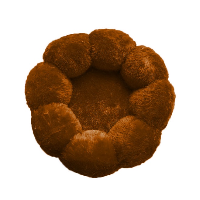 Tempat Tidur Kucing Karakter Bunga/Kasur Kucing Bulu Empuk Dan Murah/Bantal Kucing/Ranjang Kucing/Keranjang Kucing/Cat Bed/Alas Tidur Kucing Murah Hangat Dan Tebal/Rumah kucing/Kandang Kucing/Pelengkapan Kucing Dan Hewan-Coklat Tua