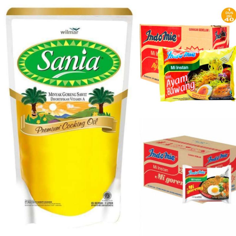 

SANIA MINYAK GORENG 1 LITER + INDOMIE 1 PC