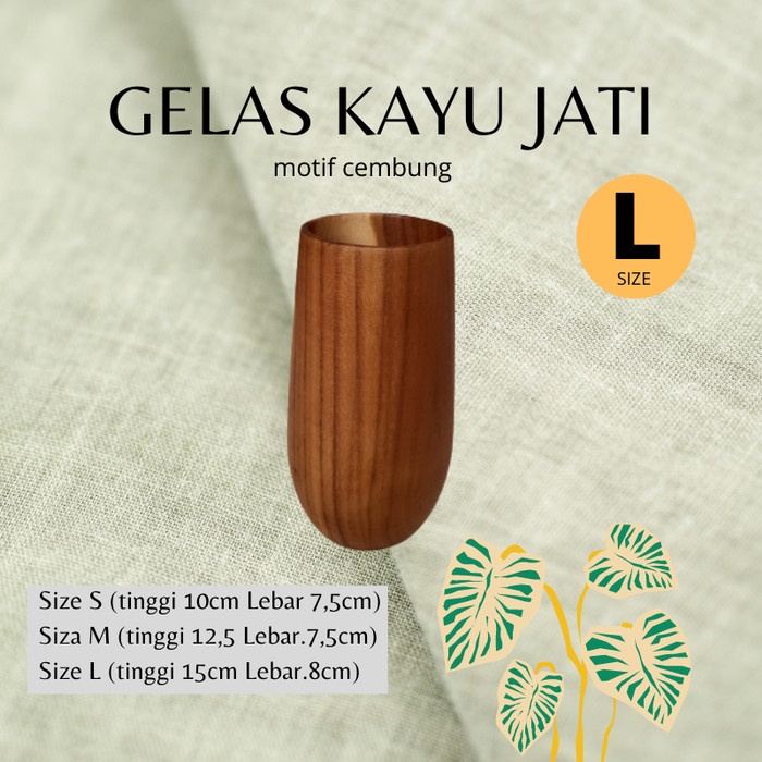 MUG GELAS KAYU JATI / MUG KAYU JATI / GELAS CAFE /GELAS UNIK KAYU JATI SIZE L