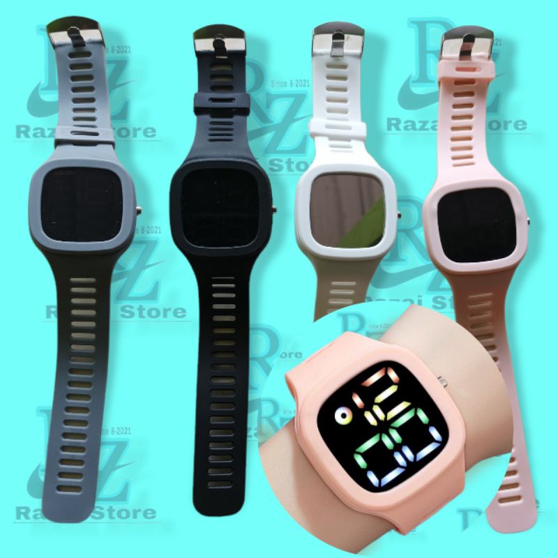 Jam Tangan Led Digital Pria/Wanita Rubber Electronic Jam Tangan Led Tahan Air