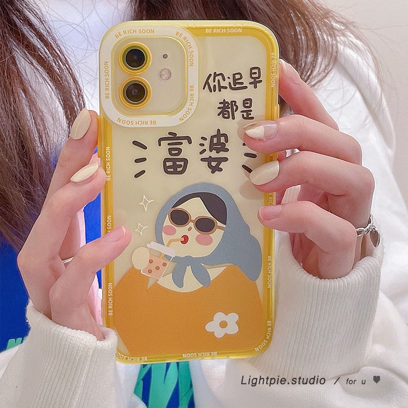 Soft Case Silikon Motif Print Warna Kuning Untuk IPhone 12 13 11 Pro Max X Xs Max Xr 6675