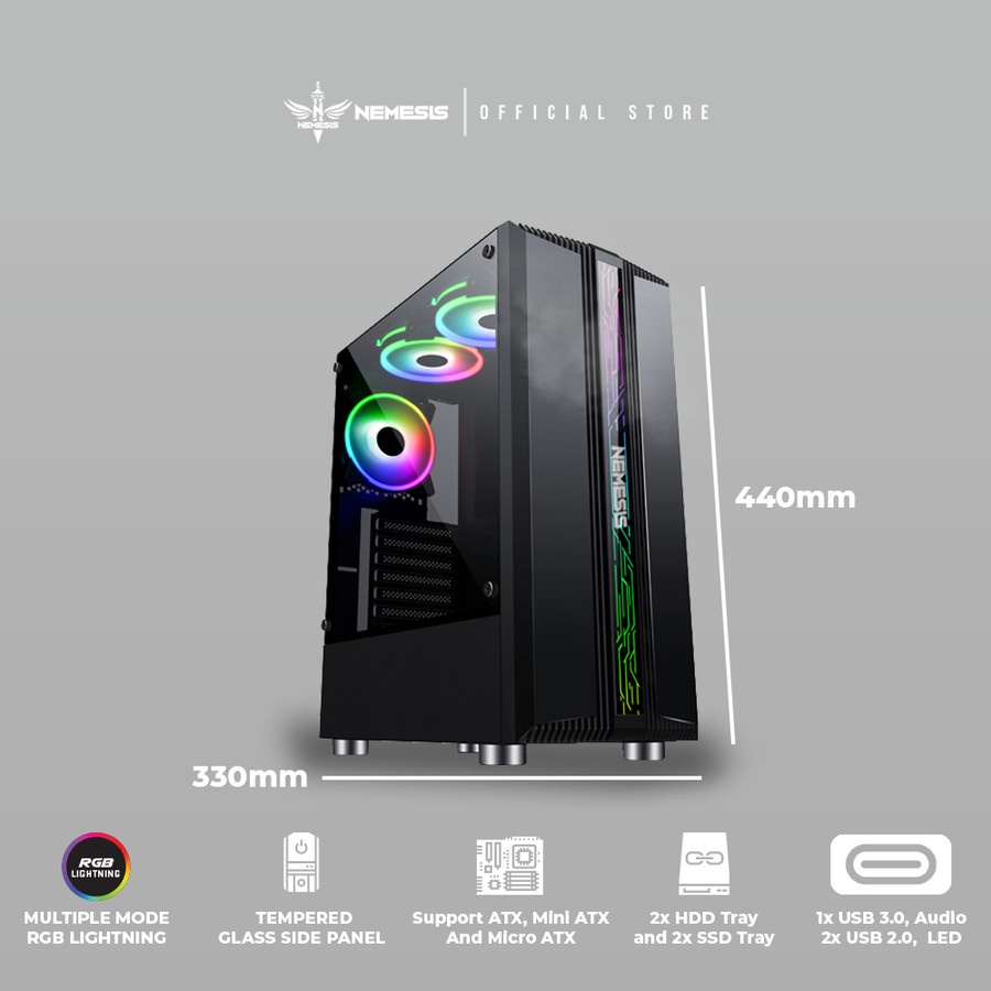 NYK Nemesis Casing Gaming T30 Shadow