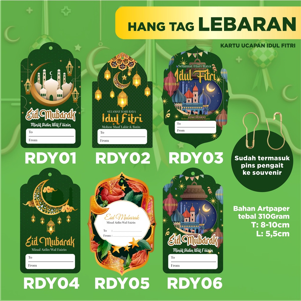 Hang tag lebaran / hang tag idul fitri / thanks card lebaran / kartu ucapan lebaran / kartu parcel