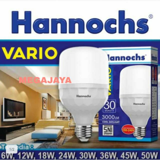 Lampu Led Hannochs 30Watt putih bolam