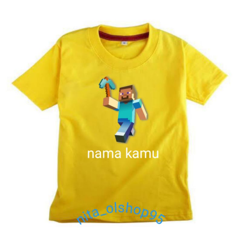 baju minicraft / kaos minecraft / kaos anak karakter