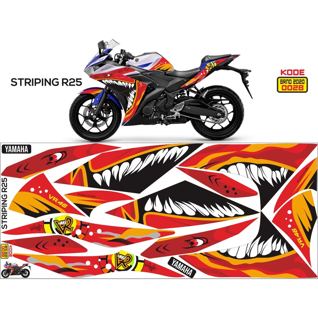 Striping sticker R25 Variasi Shark atau hiu