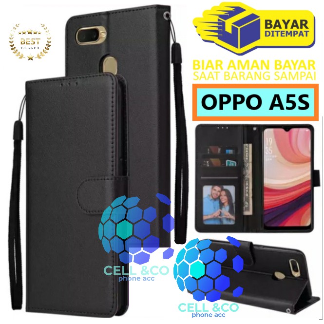 Flip cover OPPO A5S Flip case buka tutup kesing hp casing flip case leather wallet