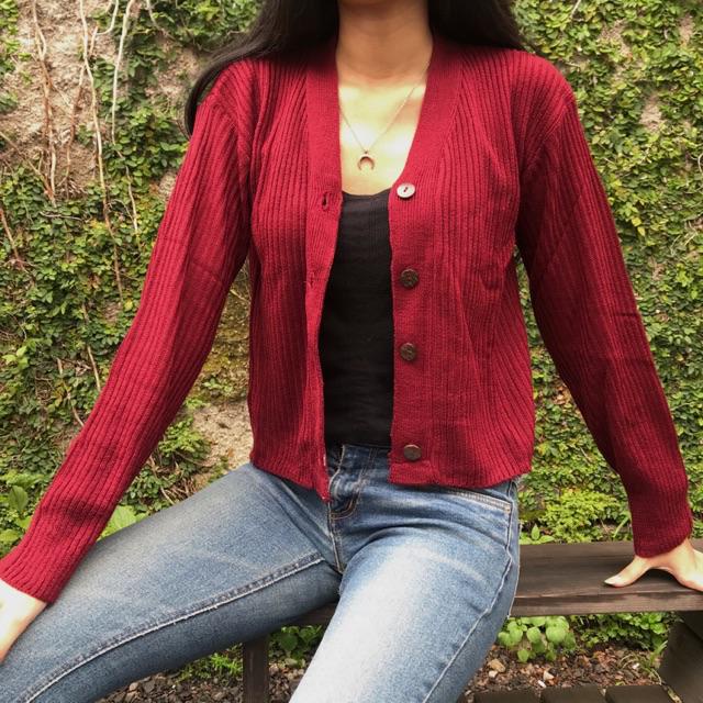 CARDIGAN RAJUT WILLY CROP/CROP RAJUT WANITA LENGAN PANJANG