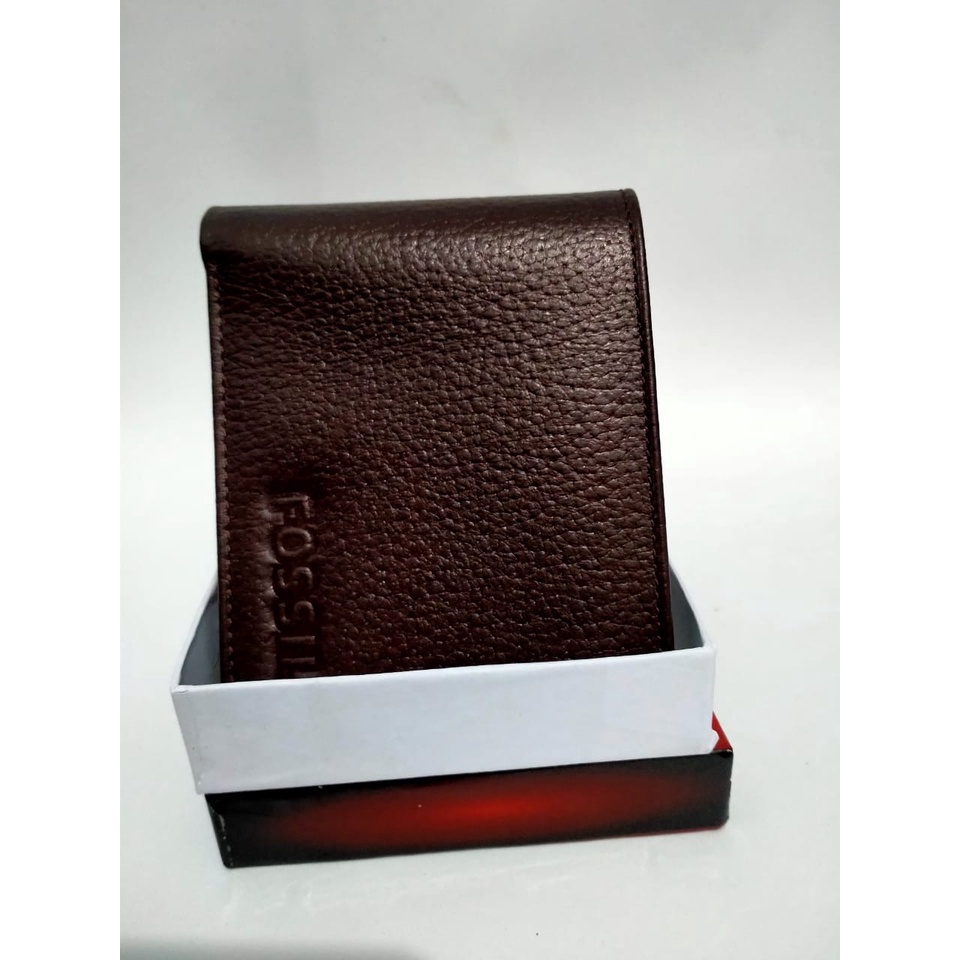 Dompet Kulit PU leather Lipat Dua For Pria With Kantong Lipatan Mewah For Kartu Kredit - Black