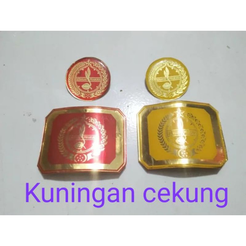 Tanda Topi emblem pramuka kuningan besar