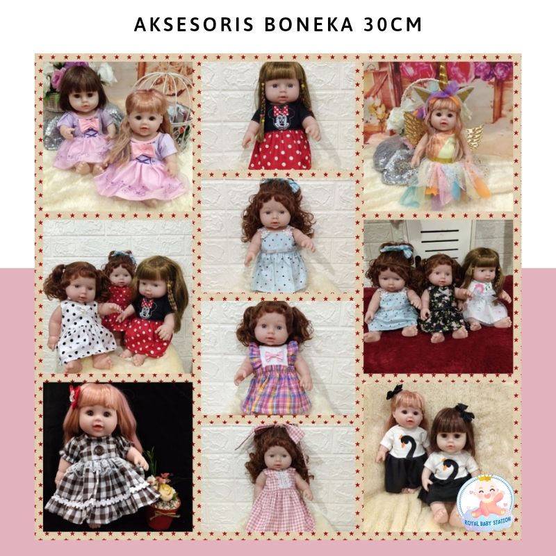 Pakaian Baju Boneka Vinil 30 cm Dress Princess Cantik