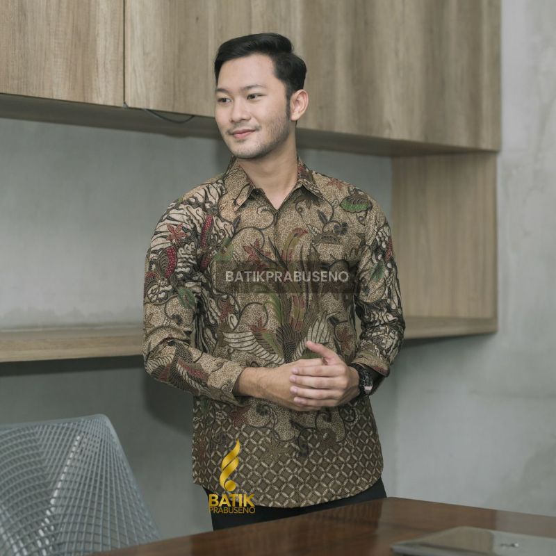 MOTIF ZAKARIA Batik Prabuseno Pria Original Dewasa Outfit Ngantor Keren Maskulin Baju Atasan Kemeja 