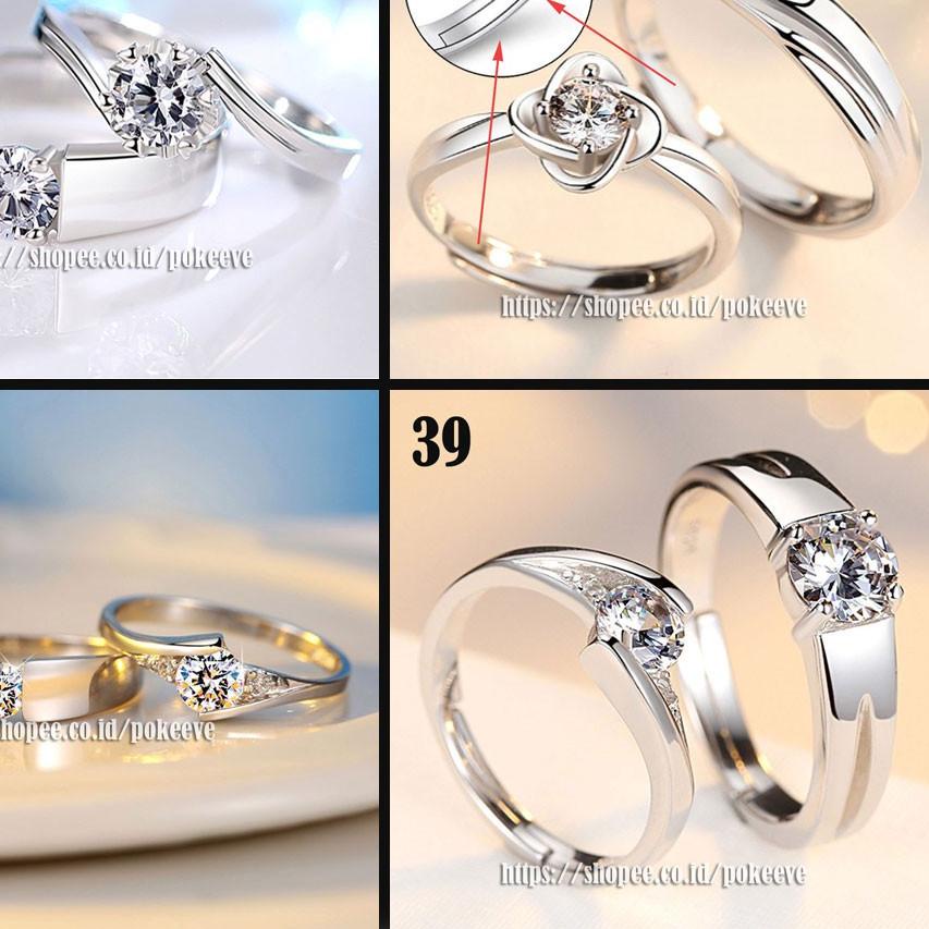 ➵ Cincin Couple/ Tunangan Perak Buat Pasangan Pria/ Wanita 925 Sterling Silver Ring ⅎ