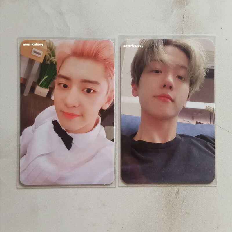 PC Photocard Baekhyun Chanyeol EXO Obsession Kondangan Kihno Cinnamon