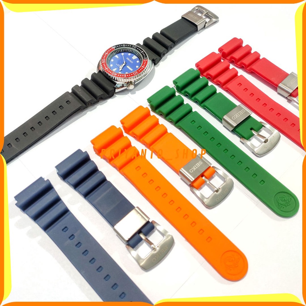 Tali jam tangan Silicone Rubber seiko Diver strap 22mm seiko prospex  premium