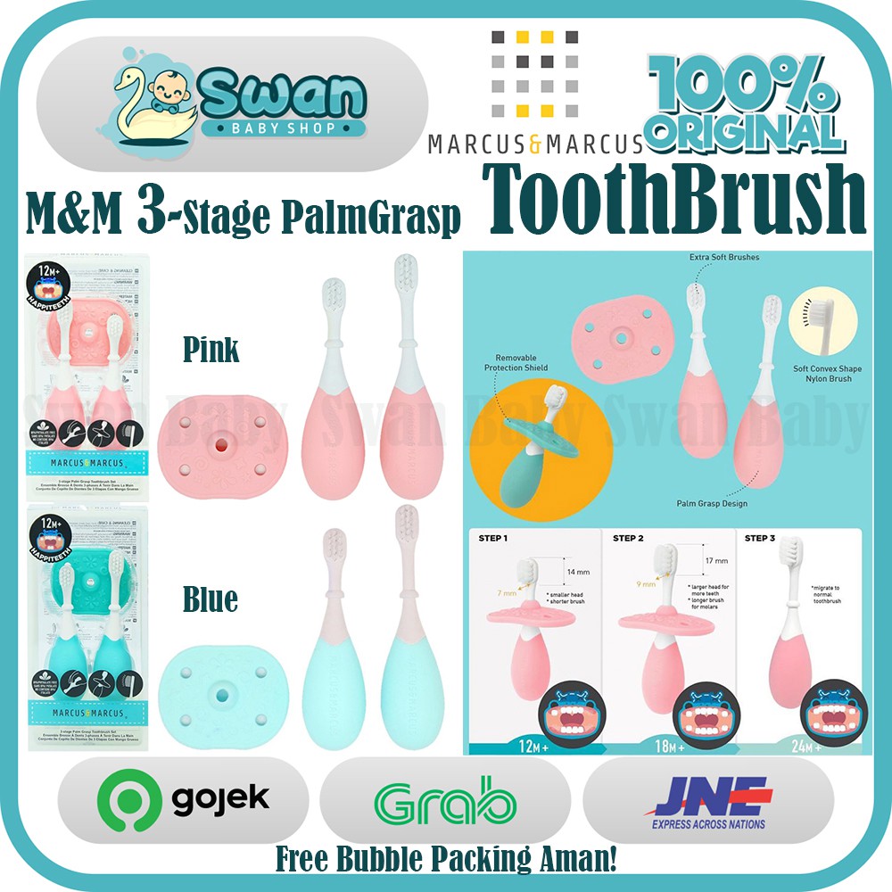 Marcus &amp; Marcus Palm Grasp Toothbrush Set  / Sikat Gigi Bayi