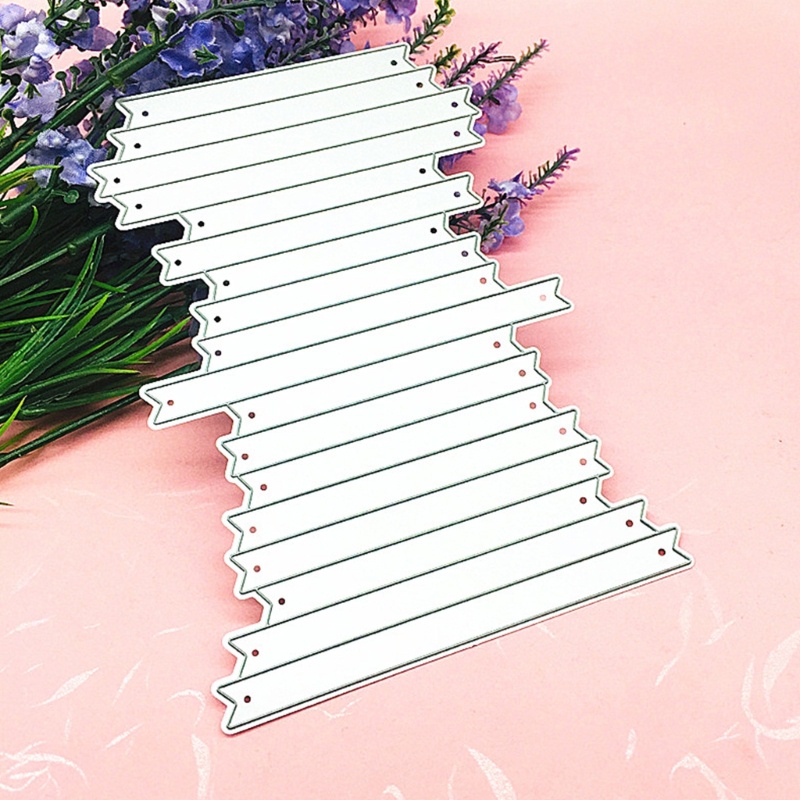 Zzz Cetakan Stensil Cutting Dies Motif Garis Untuk Scrapbook / Craft DIY