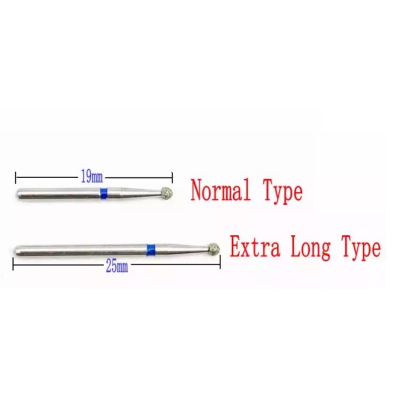 Dental round bur bulat leher panjang diamond burs gigi long neck shank highspeed high speed