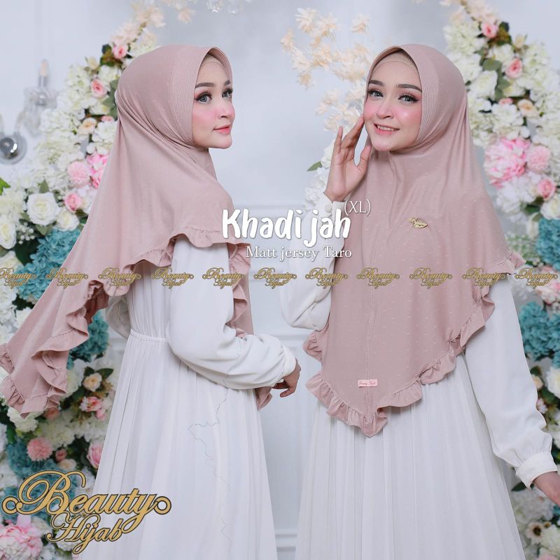 [Ori Beauty hijab]••KHADIJAH XL TARO GOLD SERIES••hijab instan jersey••kerudung instan jumbo rempel