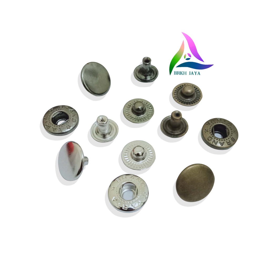 Kancing Cetet Besi 15 mm / Kancing Jepret / Snap Button (144 set)