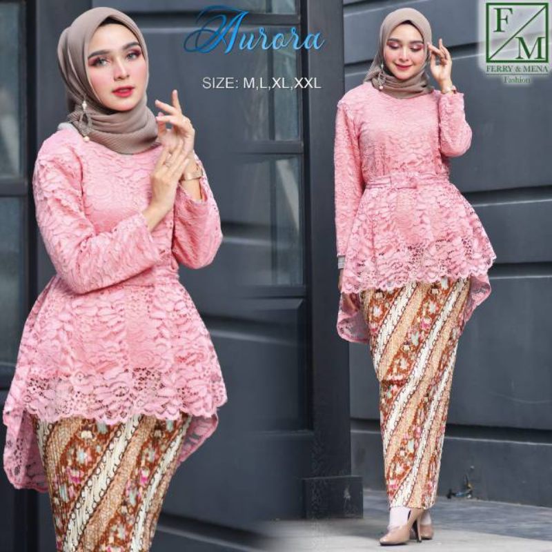 SETELAN KEBAYA BROKAT/SETELAN KEBAYA AURORA/KEBAYA PESTA/KEBAYA WISUDA/KEBAYA MODERN/KEBAYA TERBARU