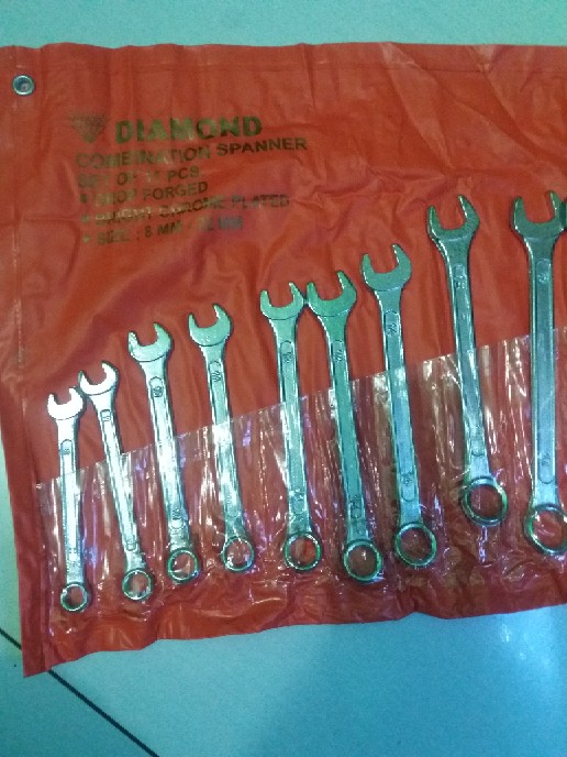 Kunci Ring Pas Set 11 Pcs Diamond 8 - 22 Mm