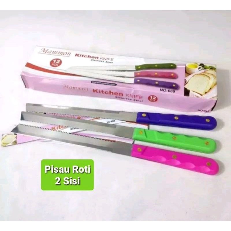 

Pisau Pemotong Roti dengan 2 sisi mata pisau