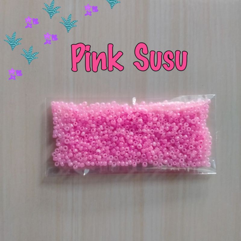 Manik Mote  Payet Pasir 10 gram Pink Susu