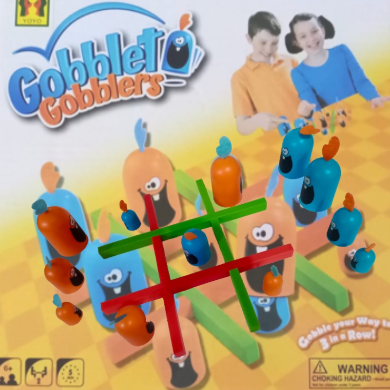 Mainan Edukasi Anak Table Game Gobblet Gobbler Dam Dam  Play Board Adu Strategi Tic Tac Toe Brain Teaser Toy