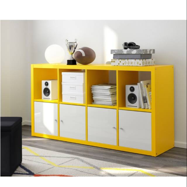 Produk IKEA pilihan  Rak buku besar 4 tingkat IKEA KALLAX 77X147cm Kuning