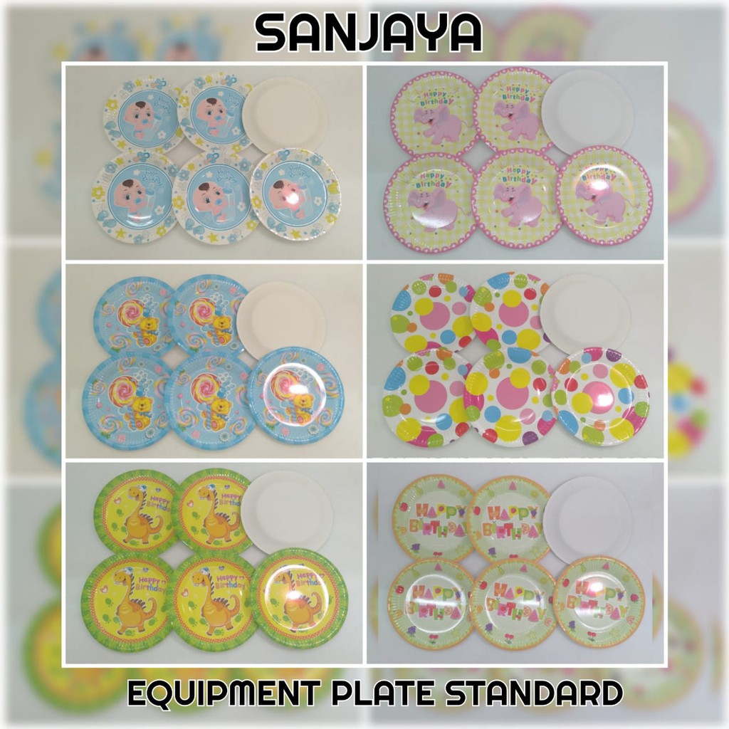 Paper Plate / Piring Kue Kertas Ulang Tahun / Piring Motif Karakter / Equipment Plate Standard