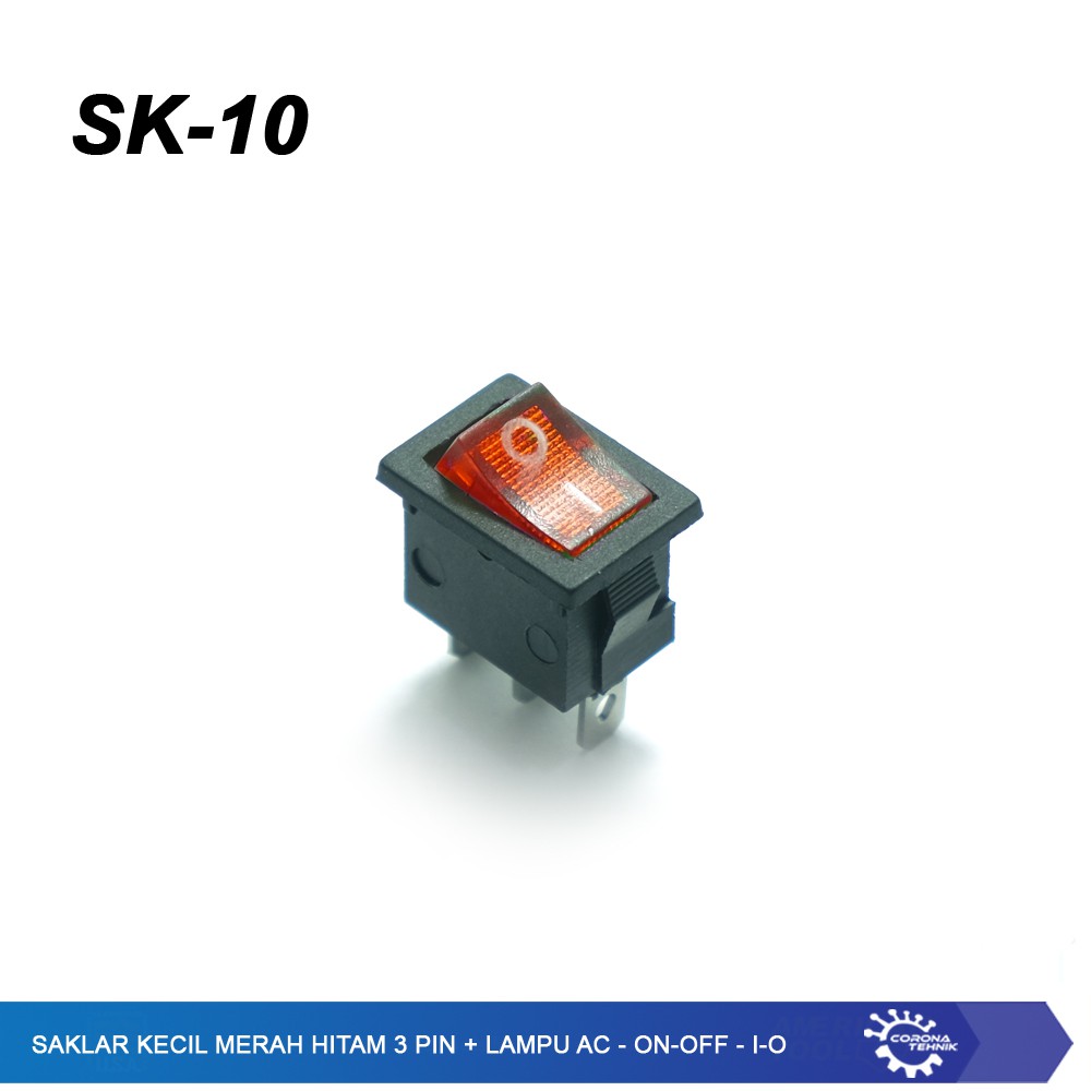 Saklar Kecil 3 Pin Lampu AC - ON-OFF - I-O