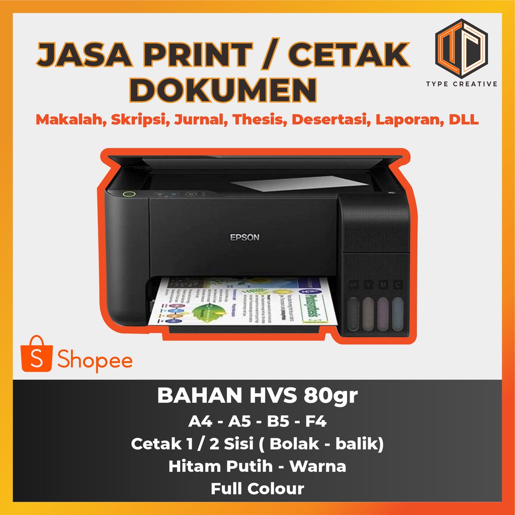 

Cetak Dokumen Hitam Putih & Warna A4 - A5 - B5 - F4 HVS 80gr