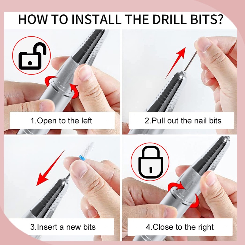 Alat Kikir Kuku Elektrik Portabel/Bor Mini Mesin manikur/Mesin Kikir Kuku Elektrik Electric Nail Drill